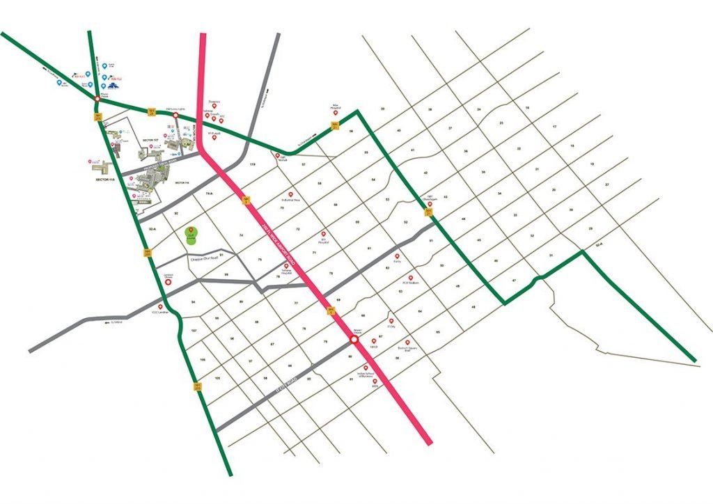 SBP Elite Homes Mohali Location Map