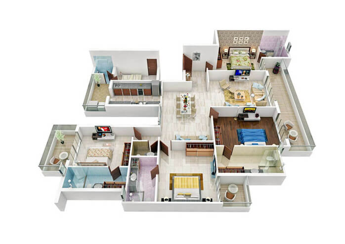 LUXIMA 4 BHK + Servant (Layout Plan)